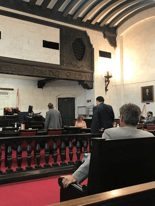 Courtroom in Miami-Dade. In-person hearings.
